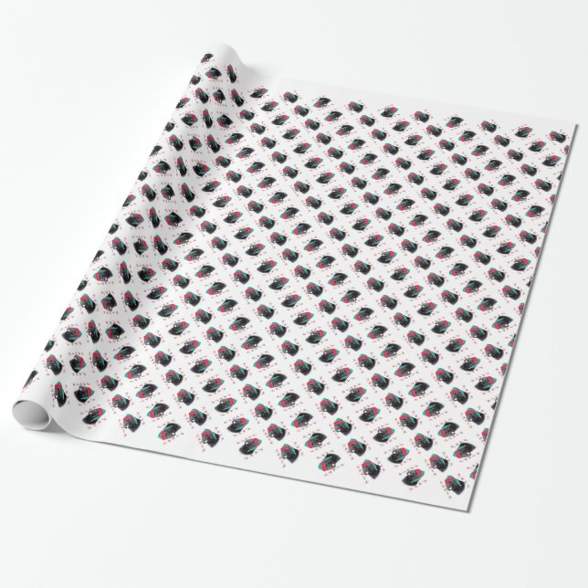 Neufundland (schwarz) Santa Paws Geschenkpapier (Ungerollt)
