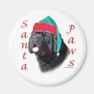 Neufundland (schwarz) Santa Paws Magnet