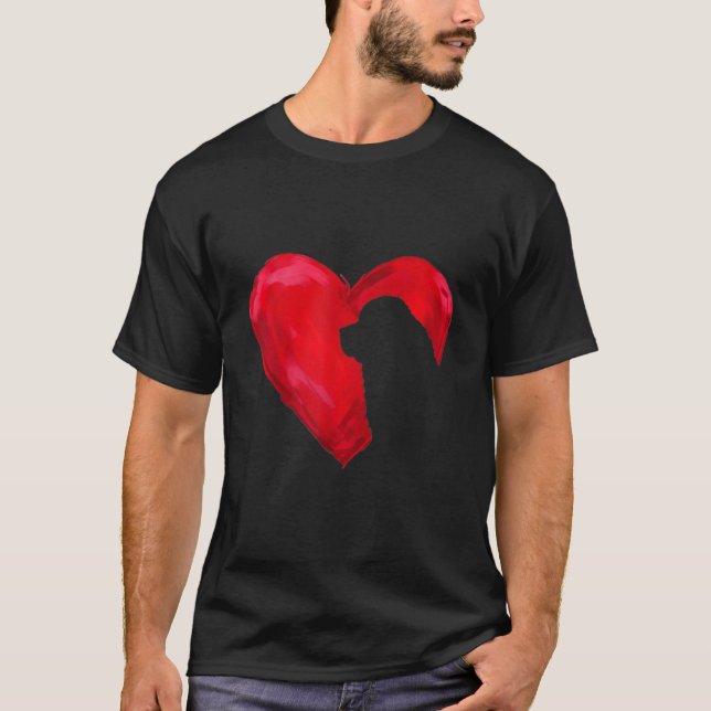 Neufundland |Silhouette Valentinstag T-Shirt (Vorderseite)