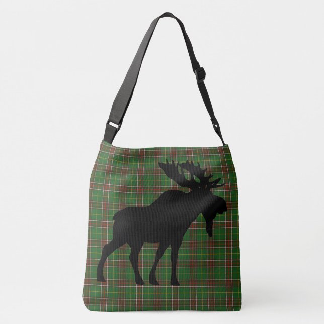 Neufundland Tartan Elche Cross Bag Tragetaschen Mit Langen Trägern (Rückseite)