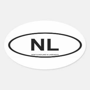 Neufundland u. Labrador "NL " Ovaler Aufkleber