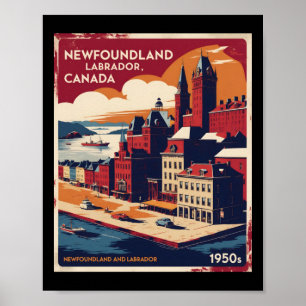 Neufundland und Labrador Kanada 1950er Jahre Vinta Poster