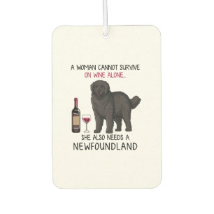 Neufundland und Wein Funny Dog Autolufterfrischer