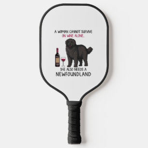 Neufundland und Wein Funny Dog Pickleball Schläger