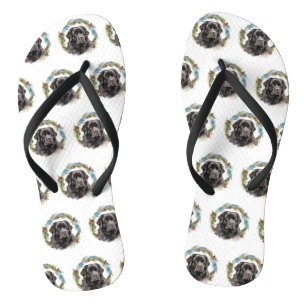 Neufundland-Weihnachts-Kranz Festlicher Hund Flip Flops