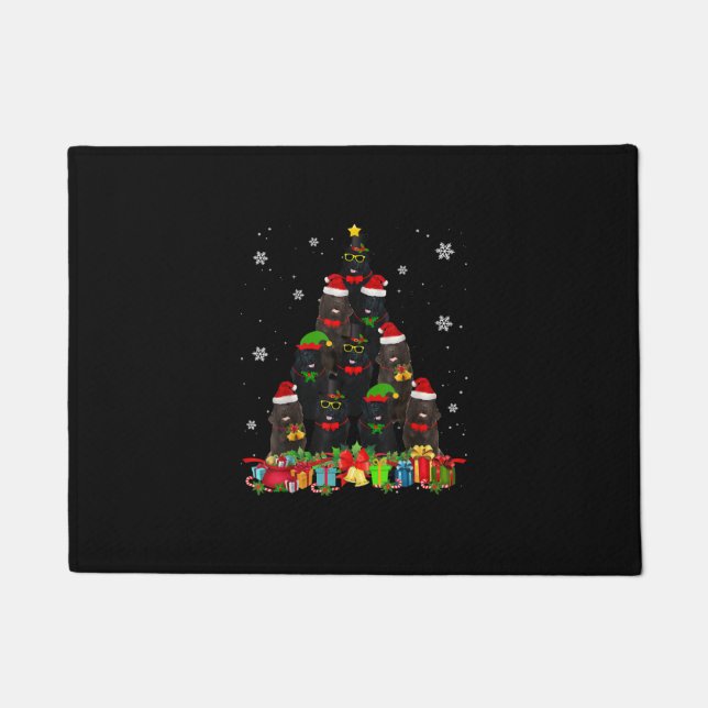 Neufundland Weihnachtsbaum Funny Hund Lover Xmas Fußmatte (Vorderseite)