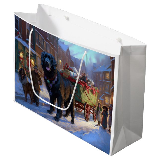 Neufundland Weihnachtsfeiertage Große Geschenktüte (Vorderseite Schrägansicht)