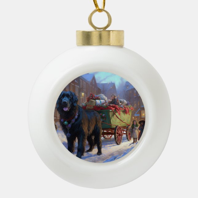 Neufundland Weihnachtsfeiertage Keramik Kugel-Ornament (Vorderseite)