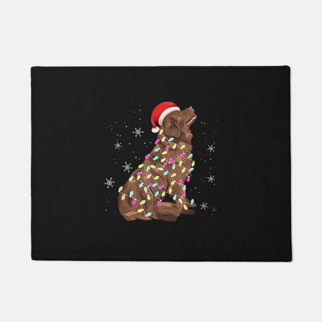 Neufundland - Weihnachtslicht | Funny Dog Lover Fußmatte (Vorderseite)