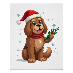 Neufundland-Weihnachtsmannmütze Poster