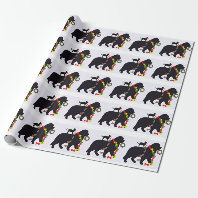 Neufundland-WeihnachtsPackpapier Geschenkpapier (Ungerollt)