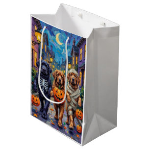 Neufundländer Halloween-Kostüme beim Trick-or-Trea Mittlere Geschenktüte