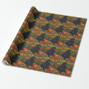 Neufundländer-Herbsternte Thanksgiving Geschenkpapier