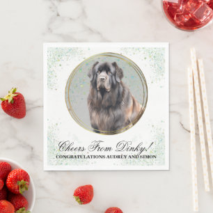 Neufundländer-Hochzeitsservietten mit Hunden Foto Serviette