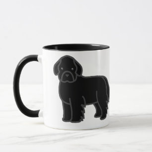 Neufundländer Hund Schwarz Cartoon Tasse