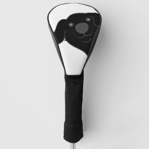 Neufundländer-Hund schwarz schauend Cartoon Golf Headcover