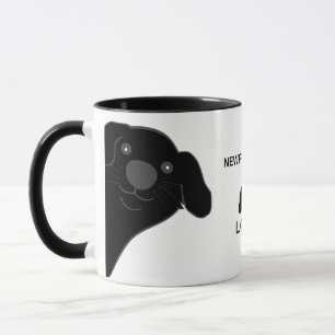 Neufundländer Hund Schwarz schaut heraus Cartoon Tasse