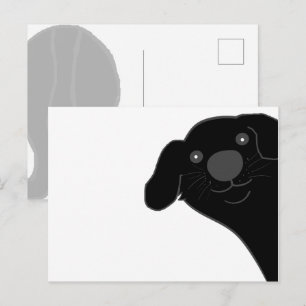 Neufundländer-Hund schwarzer Cartoon-Einblick Postkarte