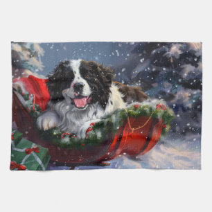 Neufundländer-Hund Weihnachtsfest Geschirrtuch