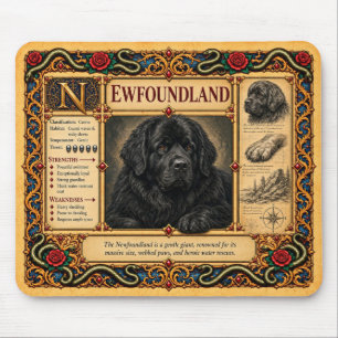 Neufundländer, mittelalterliche Bestiarien-Kunst Mousepad