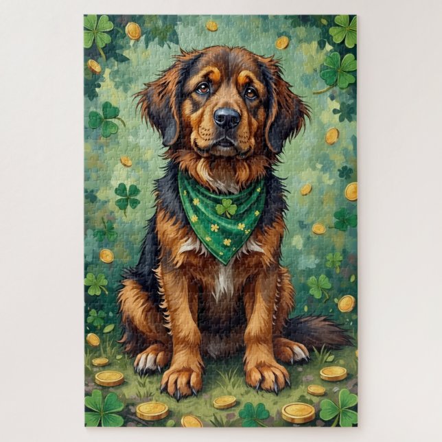 Neufundländer St. Patrick’s Day Glückshund (Vertikal)