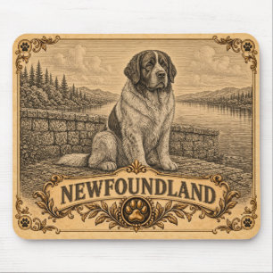 Neufundländer, Vintage Heritage Dog Mousepad
