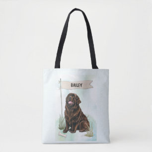 Neufundländer-Wasserfarbe Personalisierter Hund Tasche