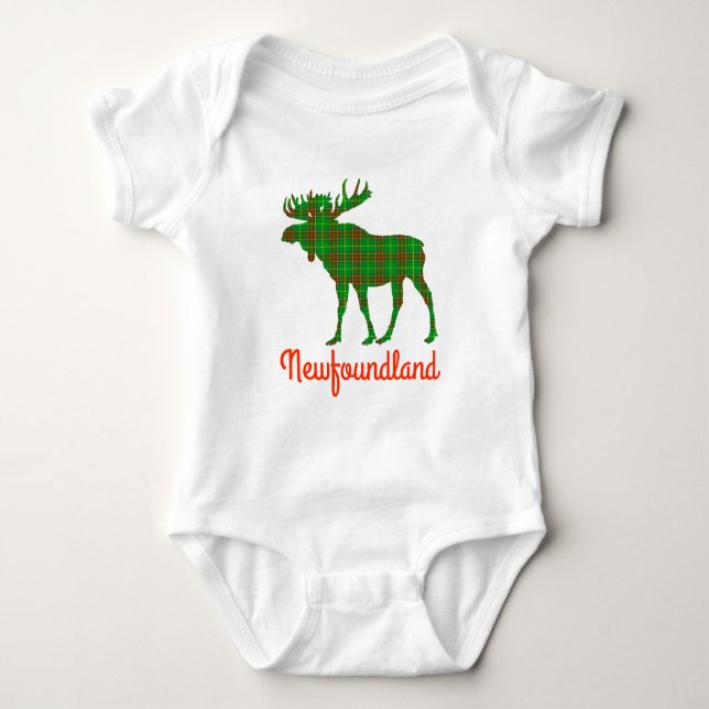 Neufundlandtartan-Elche niedlicher Tutu Baby Strampler (Vorderseite)