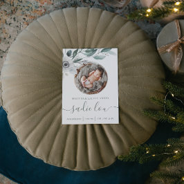 Neugeborene Geburtsstats-Foto-Ankündigungskarten Einladung