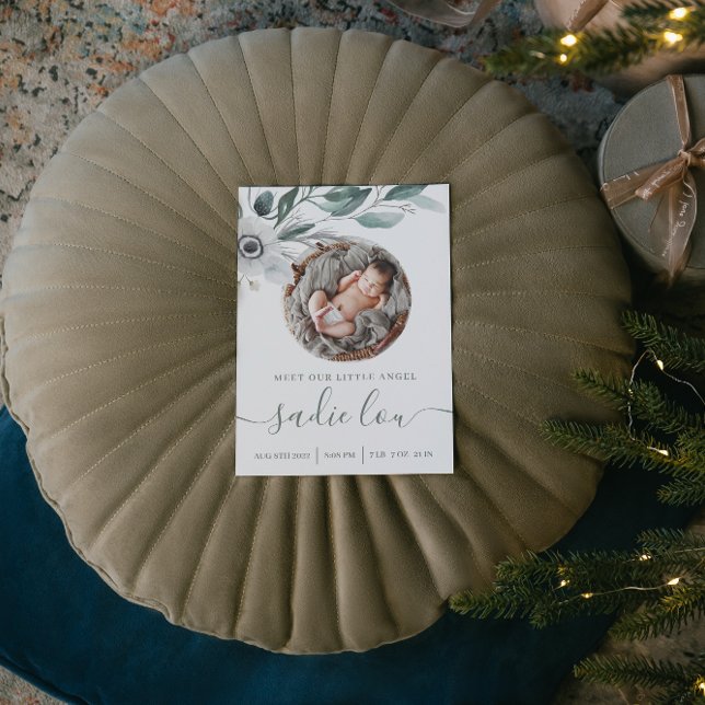 Neugeborene Geburtsstats-Foto-Ankündigungskarten Einladung (Von Creator hochgeladen)