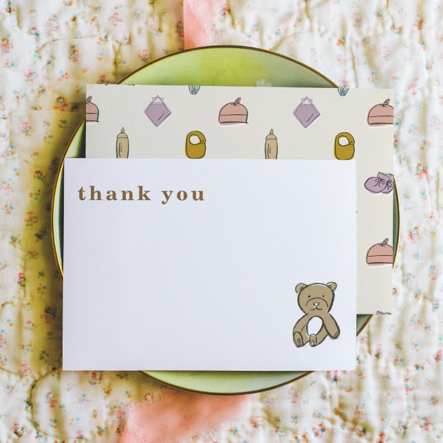 Neugeborene Illustrationen Kinderdusche anzeigen Dankeskarte (Newborn Illustrations Display Baby Shower Thank You Note Cards)