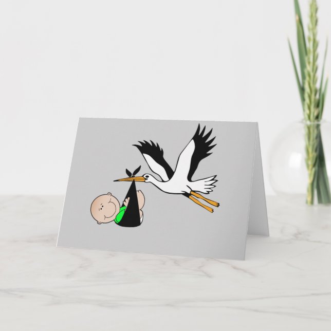 Neugeborene Lieferung durch Stork Karte (Vorderseite)