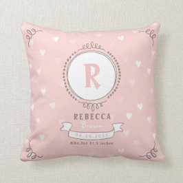 Neugeborene personalisierte Babykeepsakes Monogram Kissen