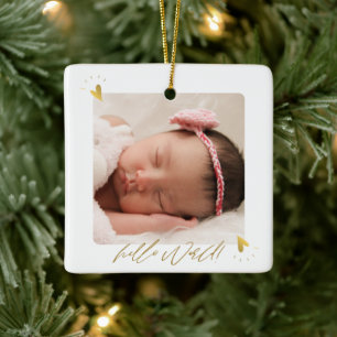 Neugeborenen-Geburtsstatistik-Baby-Foto-Ankündigun Keramikornament