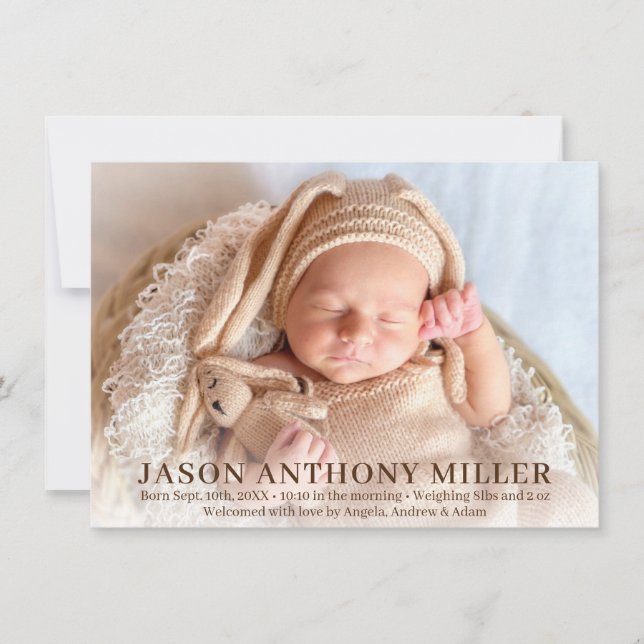 Neugeborener Junge Geburtsstaten | FOTO Ankündigung (Vorderseite)