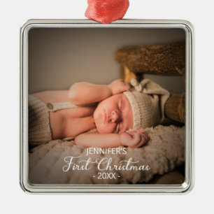 Neugeborenes Baby Erstes Weihnachten Benutzerdefin Ornament Aus Metall