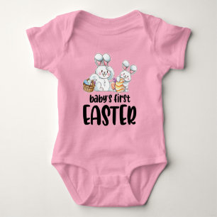 Neugeborenes Baby Girls Osteroutfit Bunny Strampler
