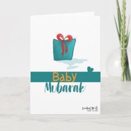 Neugeborenes Baby in einer Geschenkbox Karte