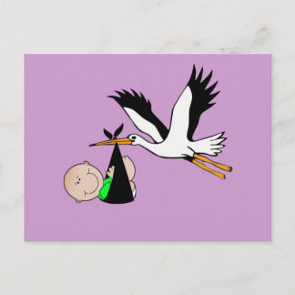 Neugeborenes Baby & Stork Postkarte