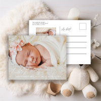 Neugeborenes Baby Vielen Dank Foto Geburtsankündig