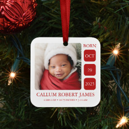 Neugeborenes Foto Baby Birth Stats Weihnachtsschmu Keramikornament