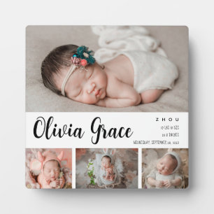 Neugeborenes Foto Birth Stats Tabletop Fotoplatte
