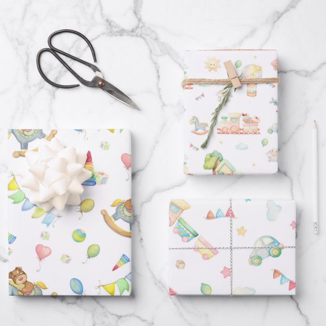 Neugeborenes-Kinderzimmer Geschenkpapier Set (Vorderseite)