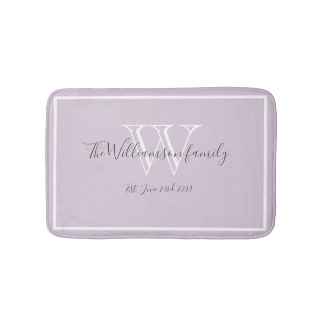Neugezogenes Geschenk Eleganfamilie Monogram Scrip Badematte (Vorderseite)