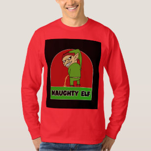 NEUGHTY ELF RUDE MENS T-SHIRTS DE NOËL