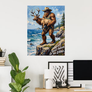 Neugier an der Küste: Bigfoot und der Elch Poster