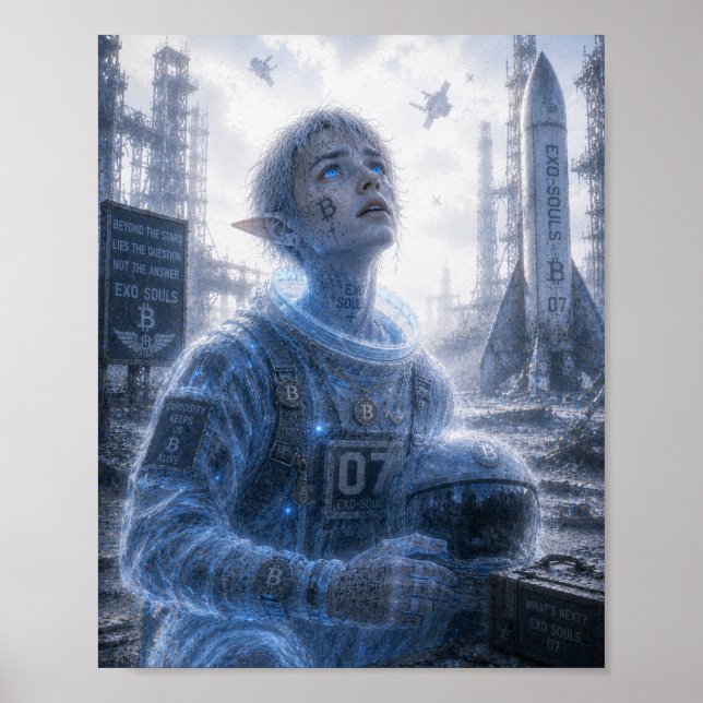 Neugier / Astronaut / Startplatz in der Wüste Poster (Vorne)