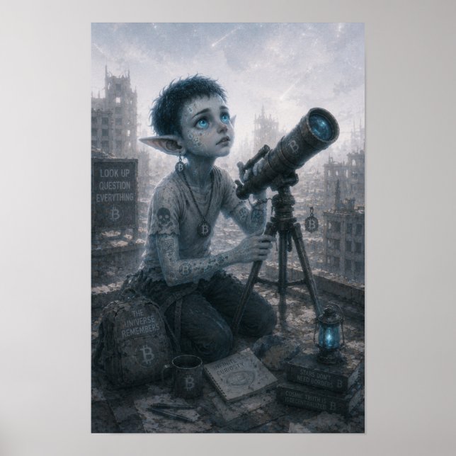Neugier / Astronom / Dachposter Poster (Vorne)