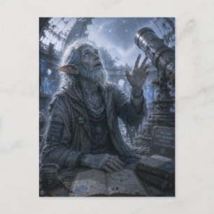 Neugier / Astronom / Verlassenes Observatorium Postkarte