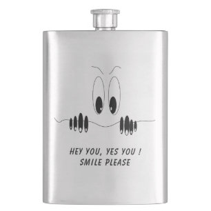 Neugier Augen Funny Flask Smile - Benutzerdefinier Flachmann